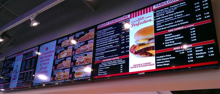 Led screens for menu